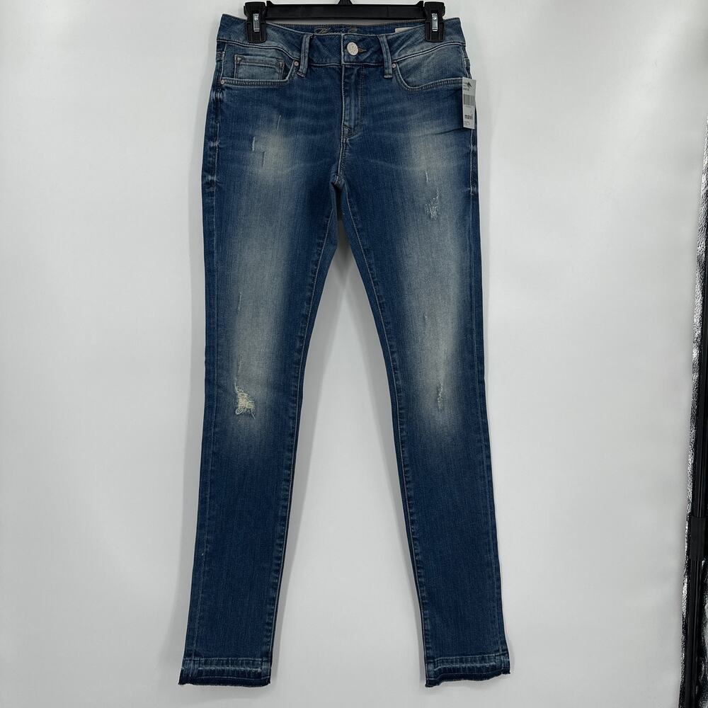 Mavi Jeans Adriana Mid-Rise Super Skinny Distressed Jeans Size 27 NWT